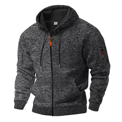 Men's sporty hooded sweatshirt with contrasting details and zipper Skorter