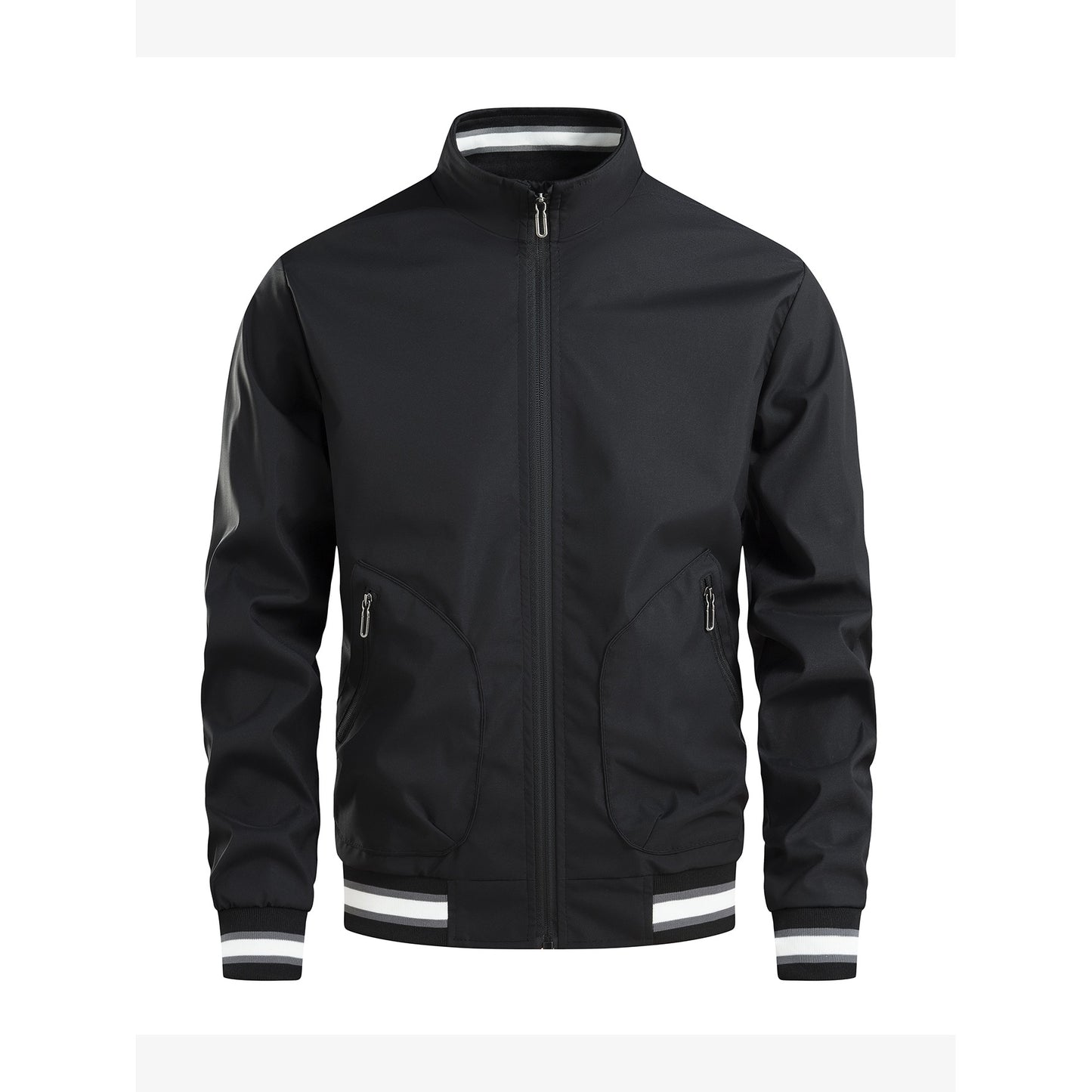 Men's sporty transitional jacket with high collar and practical zip pockets Skorter
