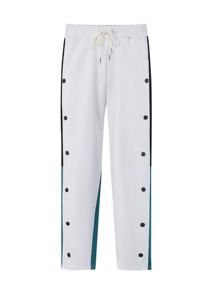 Men's sporty training pants with snap button closure and breathable structure Skorter