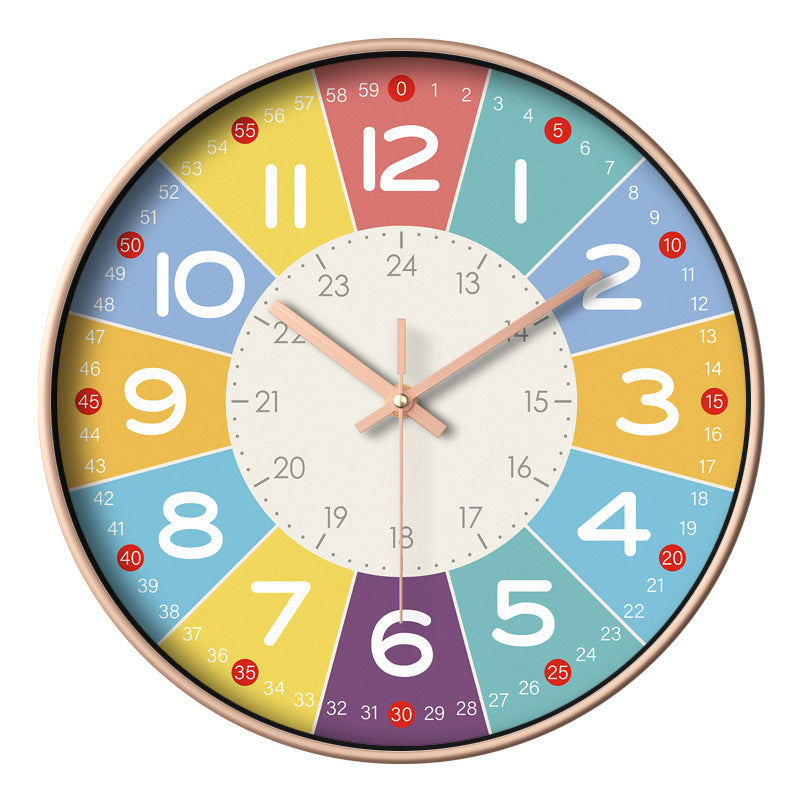 Skorter | Color Time Silent Children's Clock – Soundless Wall Clock with Educational Design