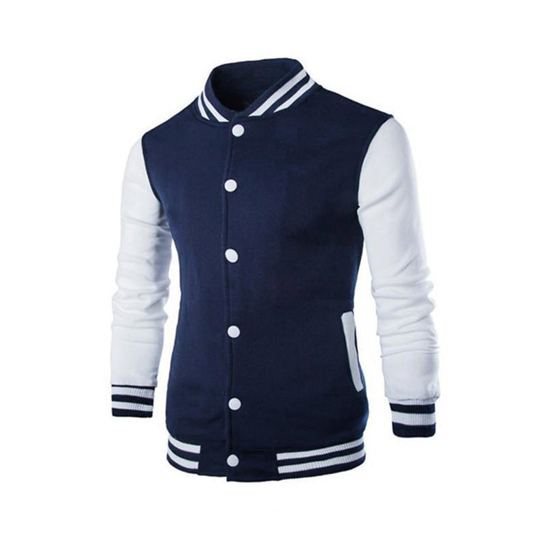 Men's varsity jacket with contrasting sleeves and sporty details Skorter