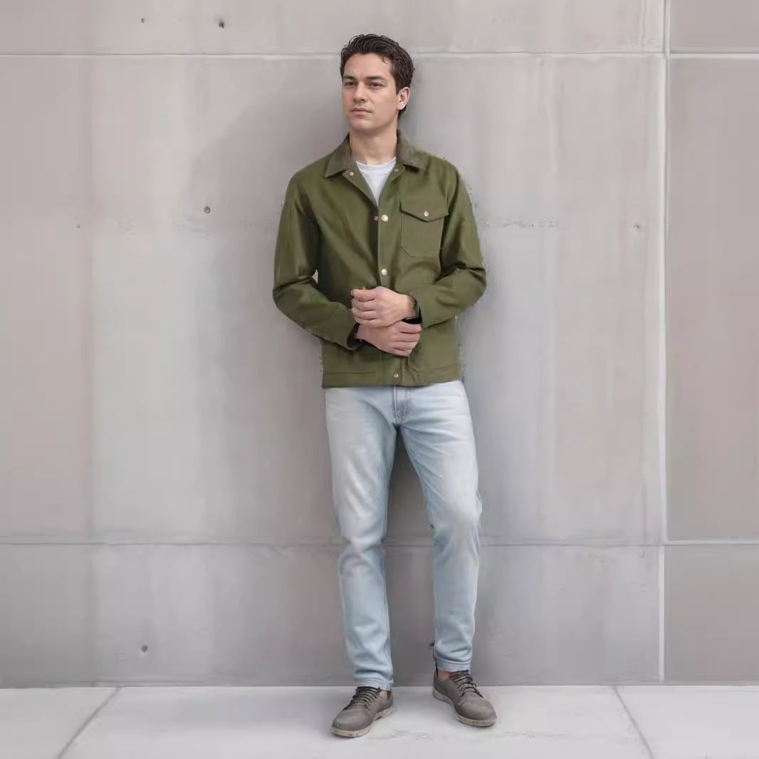 Men's suede jacket with stylish design and practical pockets Skorter