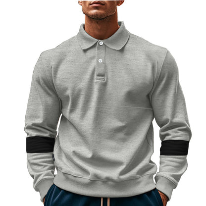 Men's Polo Sweatshirt with modern design and contrasting sleeve accents Skorter
