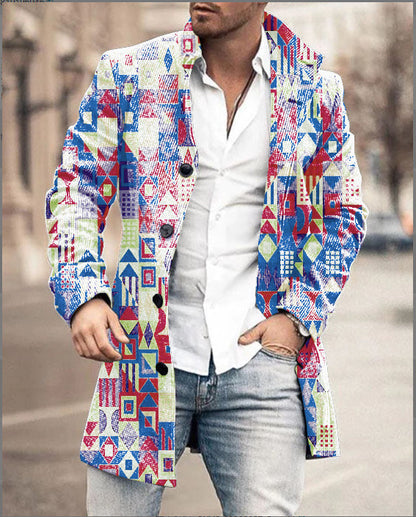 Men's wool coat in modern check design with tailored fit Skorter