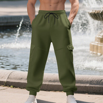 Men's cargo pants with elastic waistband and multiple pockets Skorter