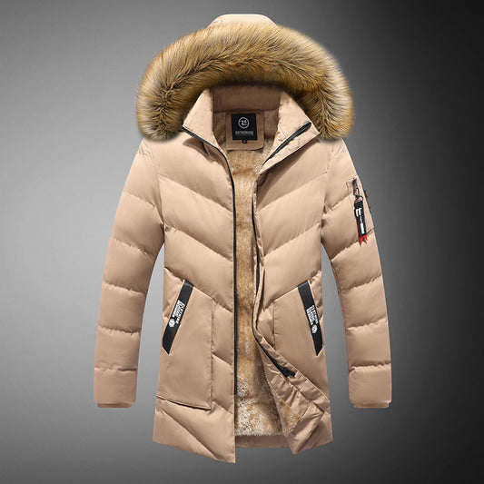 Men's padded winter jacket with removable faux fur collar and practical pockets Skorter
