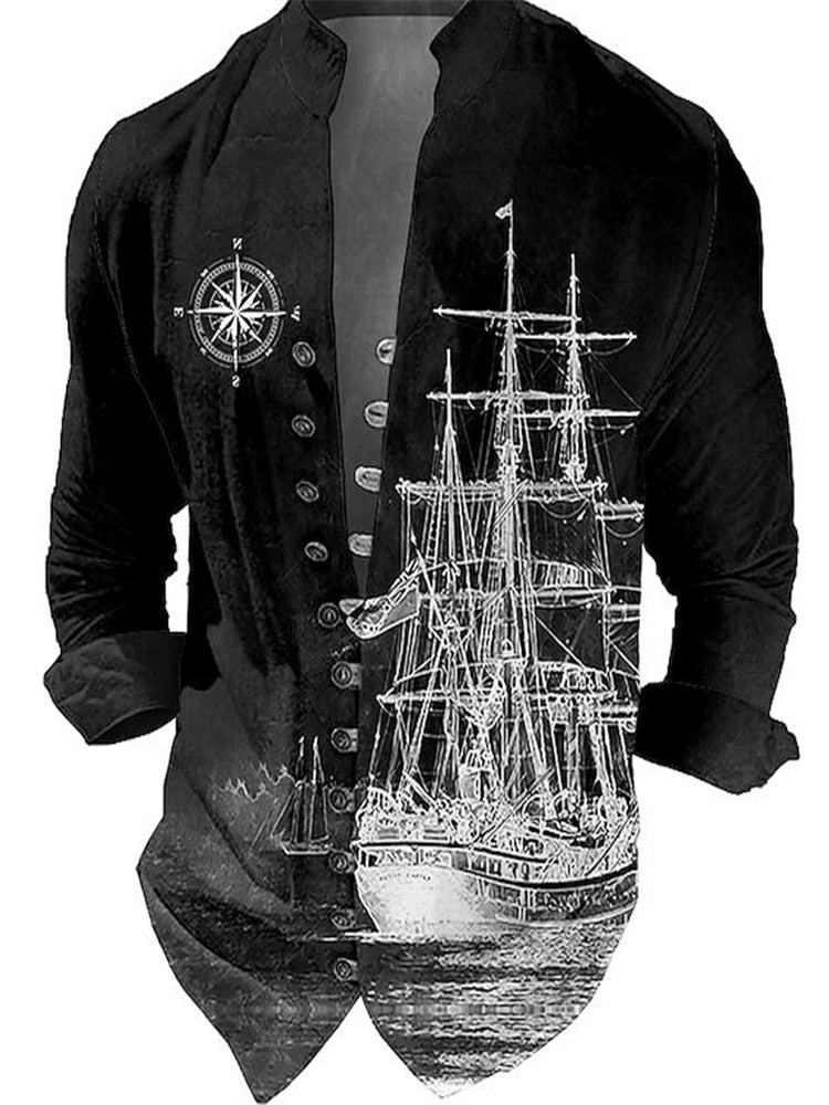 Men's vest with nostalgic maritime ship design Skorter