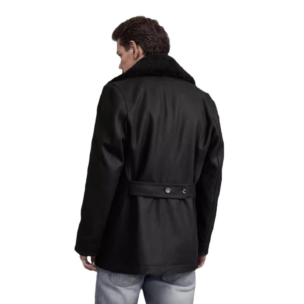 Men's wool coat with contrasting collar Skorter