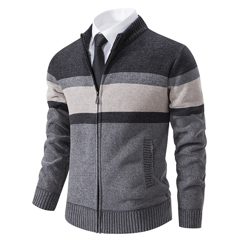 Men's cardigan with textured design and high-collar Skorter