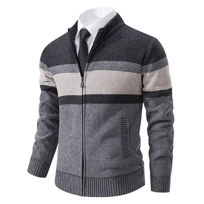 Men's cardigan with textured design and high-collar Skorter