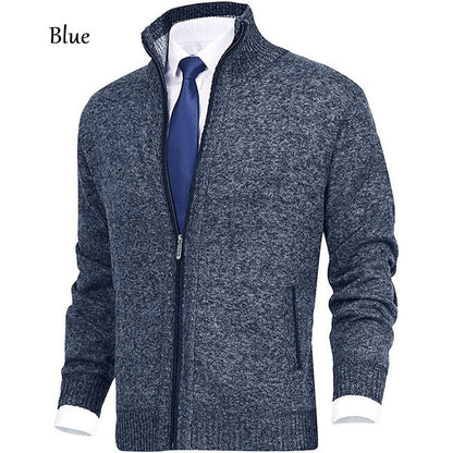 Men's cardigan with stand-up collar and zipper Skorter