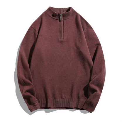 Men's comfortable pullover with modern stand-up collar and discreet zipper opening Skorter