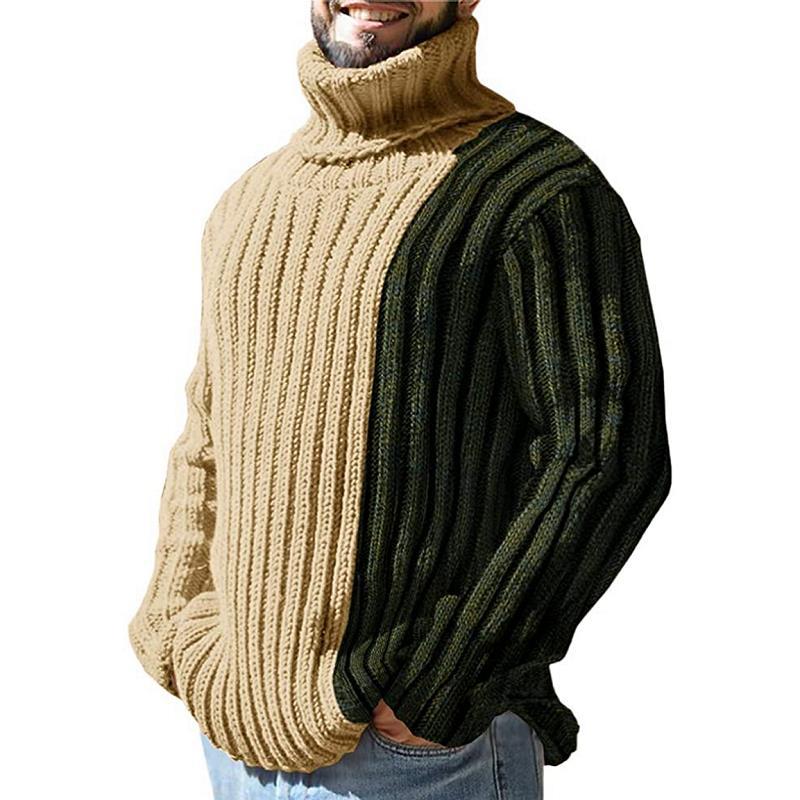 Men's turtleneck sweater with textured rib design Skorter