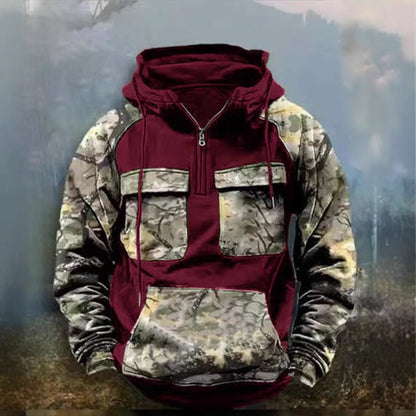 Kamouflage funktionell luvtröja för herr Skorter