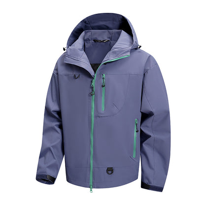 Men's technical outdoor jacket with waterproof fabric and adjustable hood system Skorter