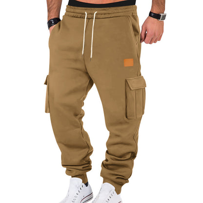 Men's Cargo Jogging Pants with Practical Pockets and Elastic Waistband Skorter