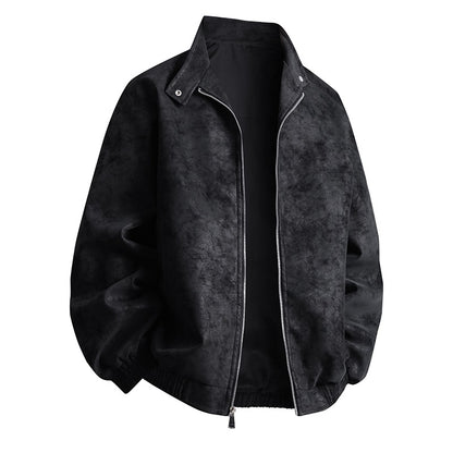 Men's stylish faux leather jacket in a modern design with elastic cuffs Skorter