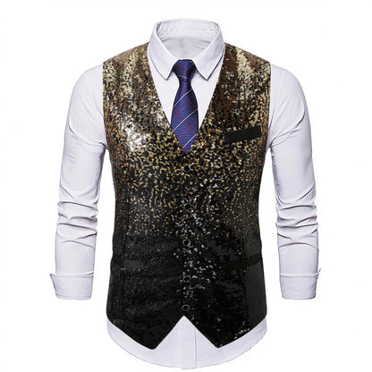 Men's Shimmering Sequin Vest Skorter