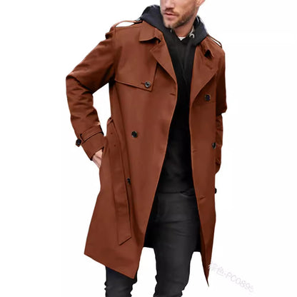 Men's stylish trench coat with practical side pockets and removable inner lining Skorter
