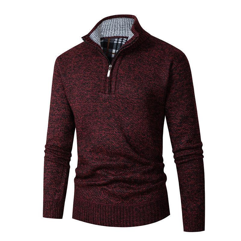 Men's sweater with high collar and practical zipper Skorter