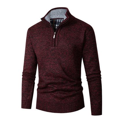 Men's sweater with high collar and practical zipper Skorter