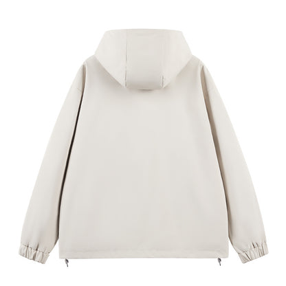 Men Water-Repellent Leisure Jacket with Adjustable Collar and Practical Zipper Pockets Skorter