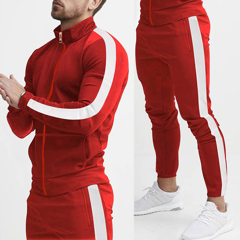 Men's sporty tracksuit with high collar and side zip pockets Skorter