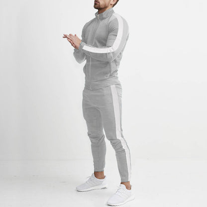 Men's sporty tracksuit with high collar and side zip pockets Skorter