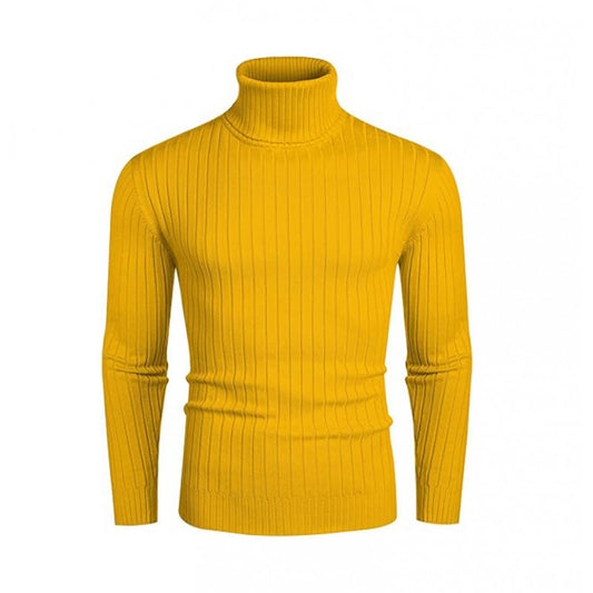 Men's turtleneck sweater made of high-quality knitted materials with an elegant ribbed structure Skorter