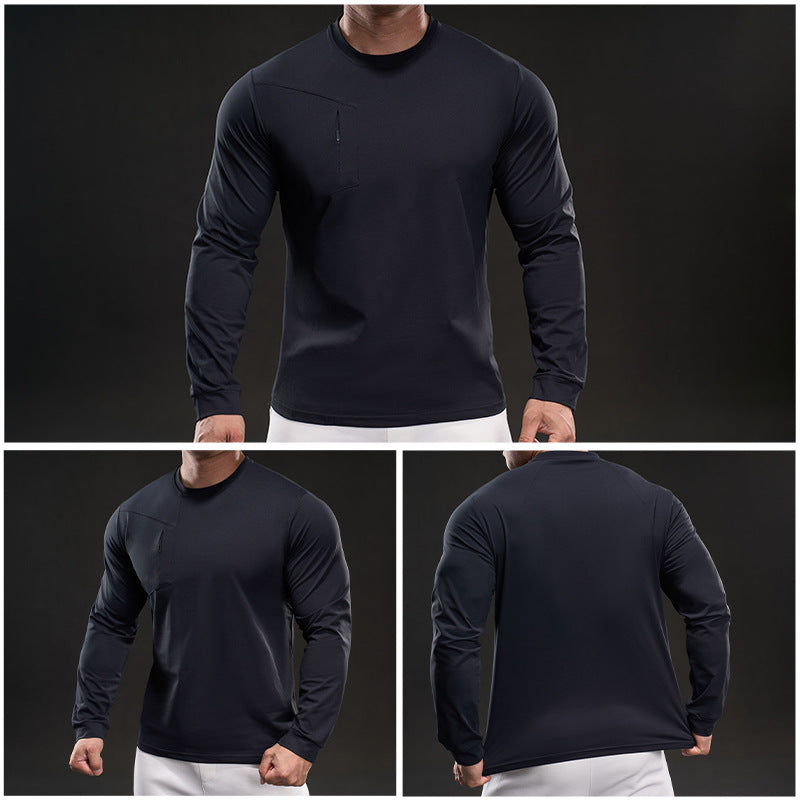 Men's Athletic Long Sleeve Shirt with Innovative Moisture Regulation Skorter