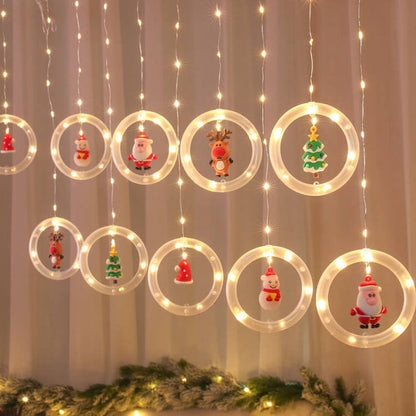 Skorter | Christmas wreath doll hanging decoration 10 LED USB string lights