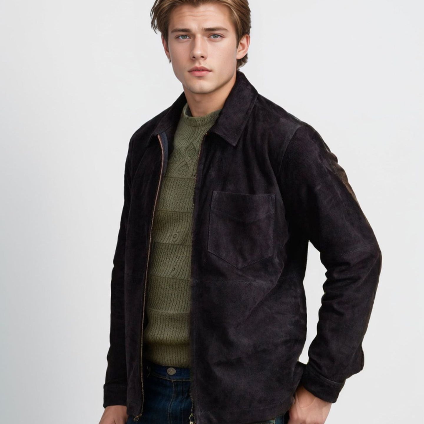 Men's fashionable softshell jacket with fold-up collar Skorter
