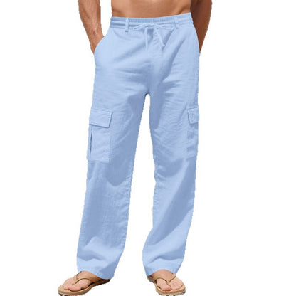 Men's casual cargo pants with side pockets and elastic waistband Skorter