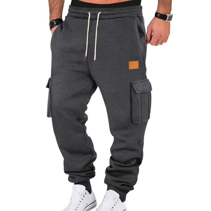 Men's Cargo Jogging Pants with Practical Pockets and Elastic Waistband Skorter