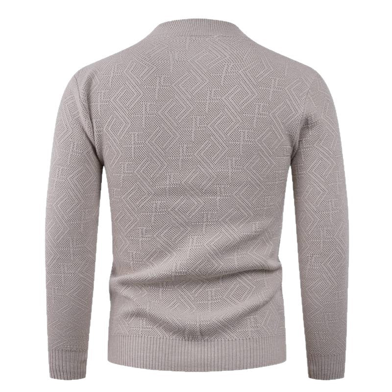 Men's Textured Crew Neck Sweater Skorter