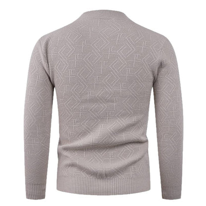 Men's Textured Crew Neck Sweater Skorter