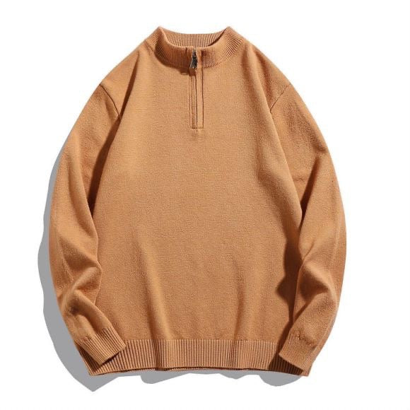 Men's comfortable pullover with modern stand-up collar and discreet zipper opening Skorter