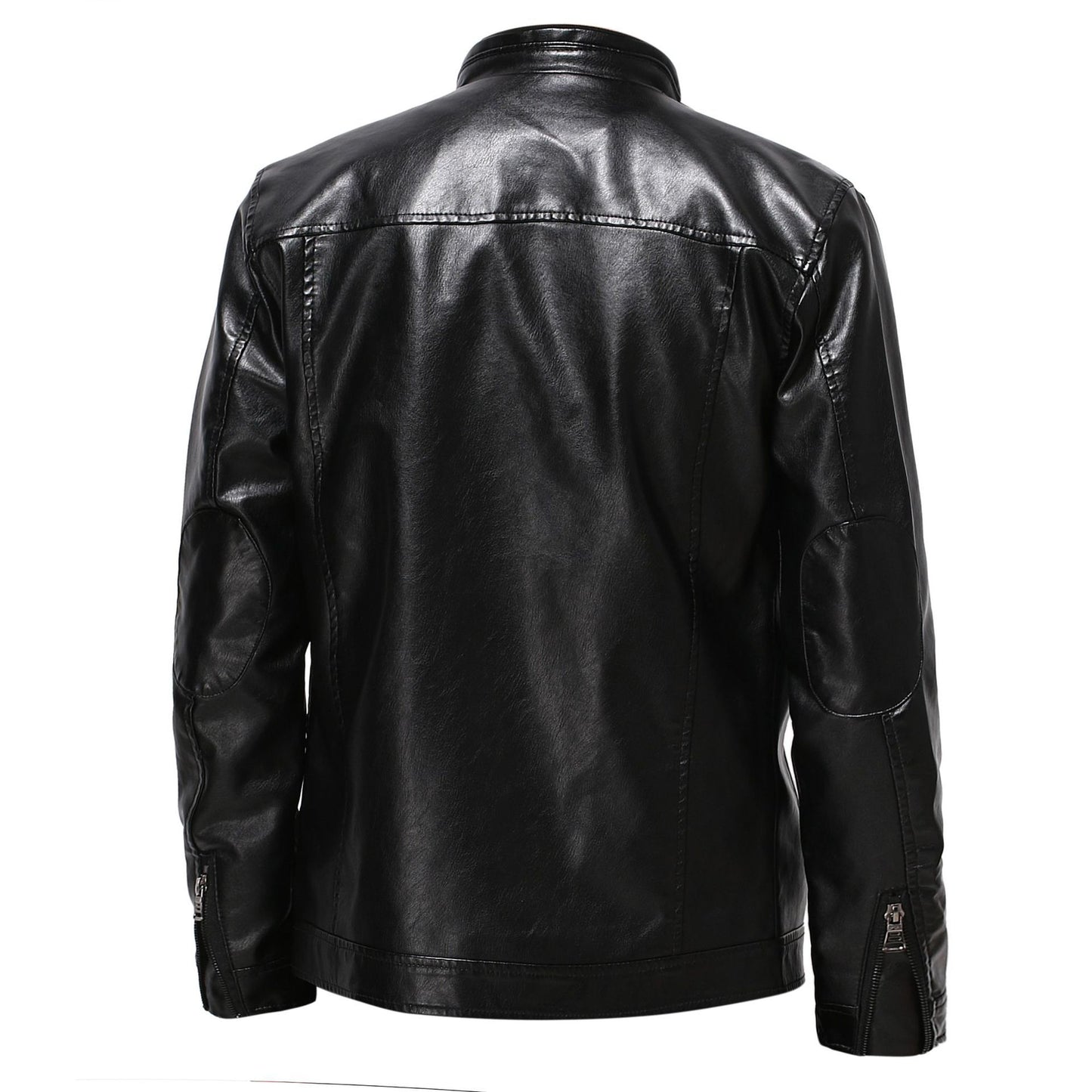 Men's stylish synthetic leather motorcycle jacket in biker style Skorter