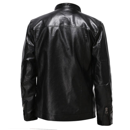 Men's stylish synthetic leather motorcycle jacket in biker style Skorter