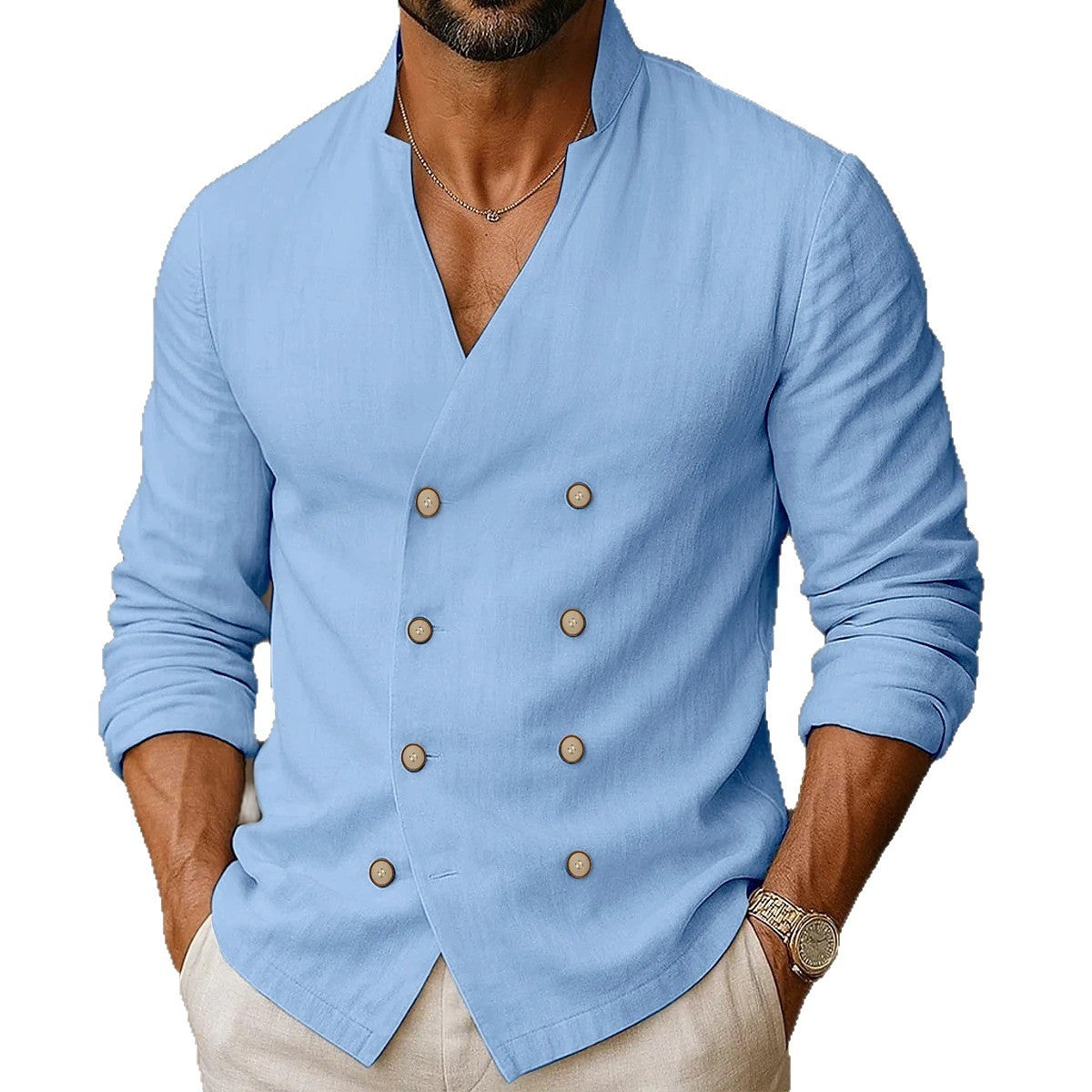 Men's stylish shirt with double button placket Skorter