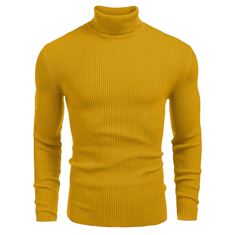 Men's turtleneck sweater made of fine rib knit Skorter