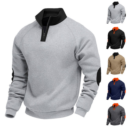 Men's sweatshirt with half zipper and contrasting sleeves Skorter