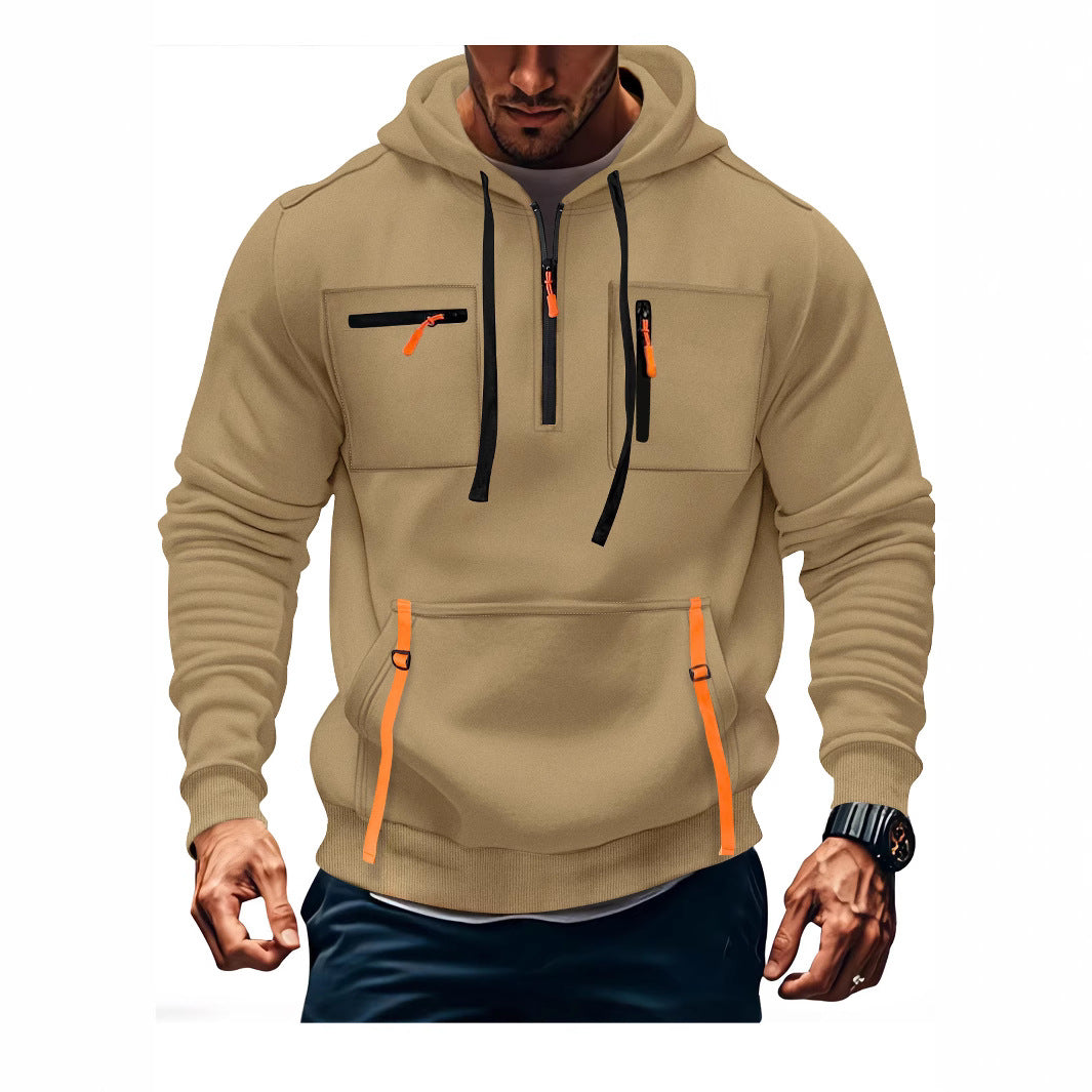 Men's stylish hoodie with functional zippered pockets Skorter