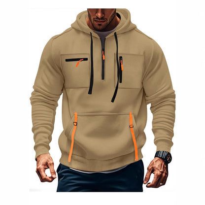 Men's stylish hoodie with functional zippered pockets Skorter