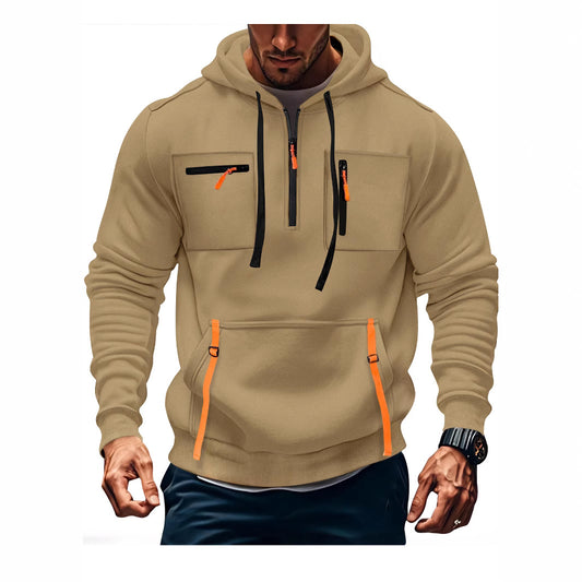 Men's stylish hoodie with functional zippered pockets Skorter