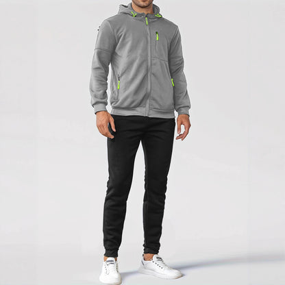 Men's Sporty Sweat Jacket and Jogging Pants Set with Functional Pockets Skorter