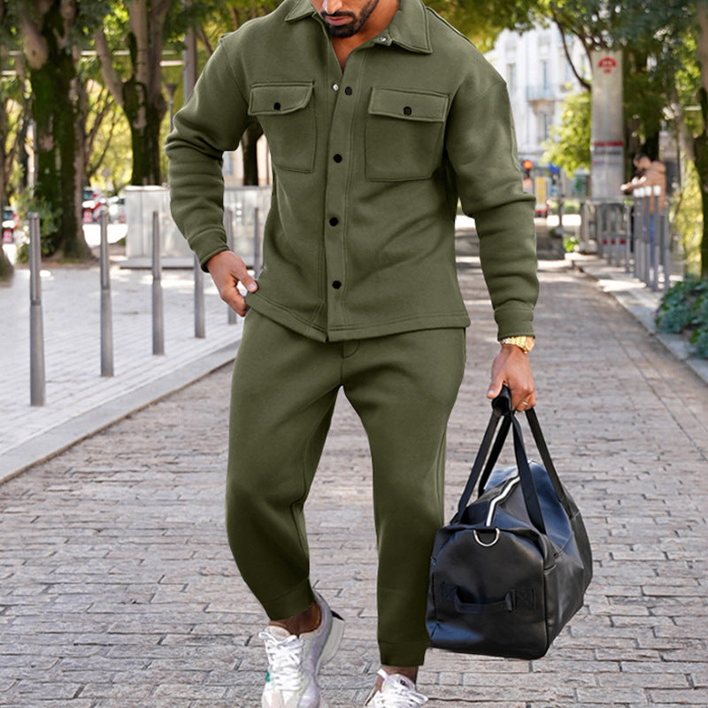 Men's stylish leisure set with practical pocket design Skorter