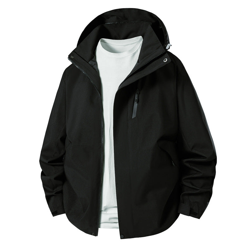 Men's technical transition jacket with adjustable hood rim Skorter