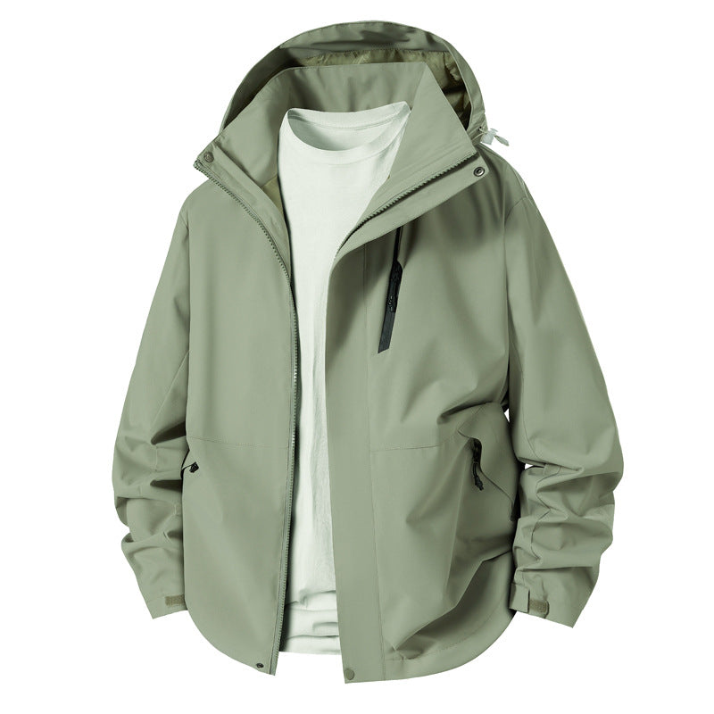 Men's technical transition jacket with adjustable hood rim Skorter