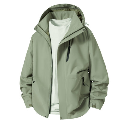 Men's technical transition jacket with adjustable hood rim Skorter